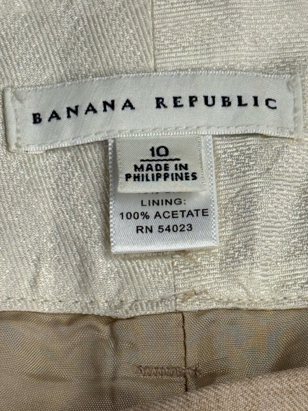 Banana Republic Tan Wool Silk Professional Business SuitJacket 8 Pants 10 - Picture 8 of 11